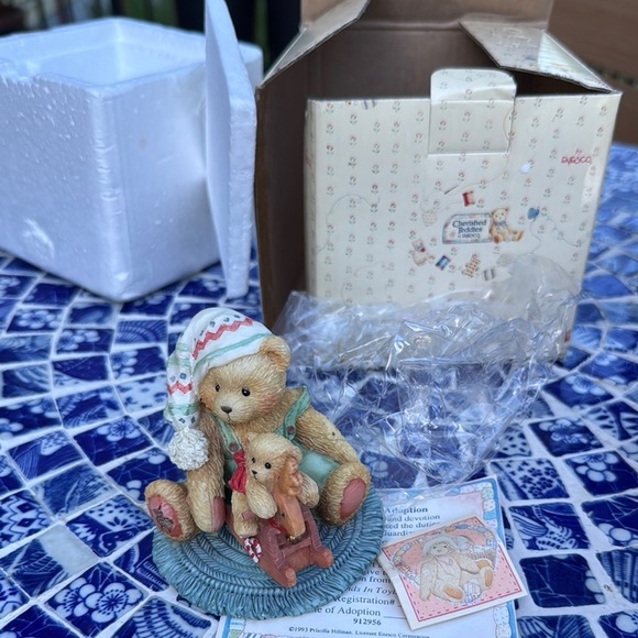 Cherished Teddies Cozy Bear Pair with Striped Hat - Picture 1 of 4